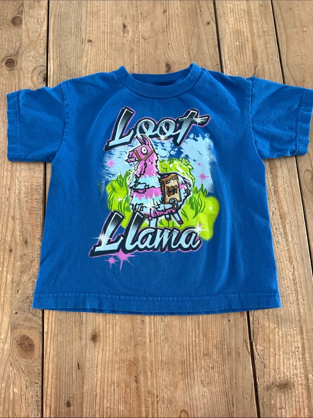 Fortnite Loot Llama Graphic Tee - Blue Kids Short Sleeve Shirt